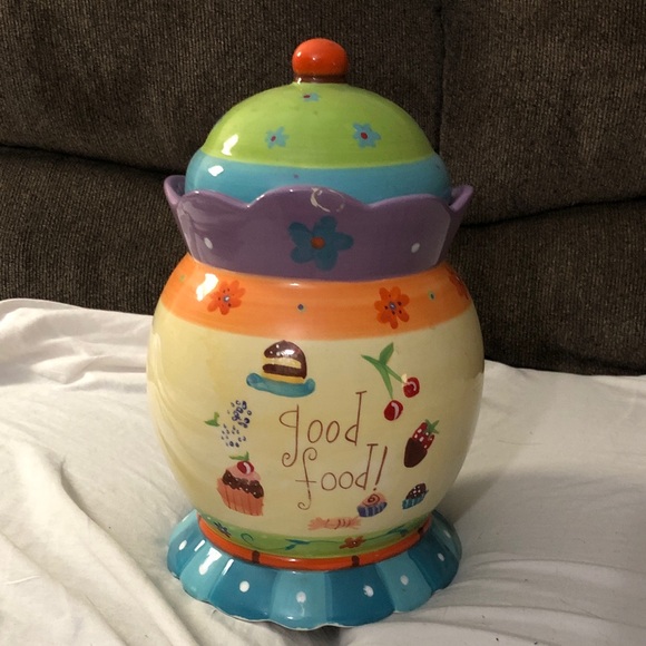 Lori Seibert Multicolor Ceramic Cookie Jar - Picture 1 of 4